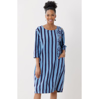 Nimisha Pull-Over Cotton Jersey Dress - Cool blue