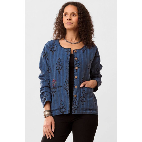 Taloja Reversible Boxy Jacket - Blue